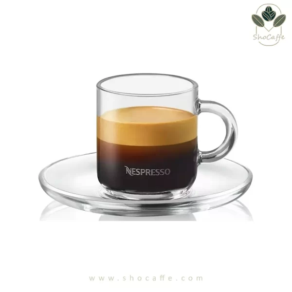 فنجان نسپرسو مدل ورتواسپرسو Vertuo Espresso-فنجان ونعلبکی از جنس شیشه سکوریت