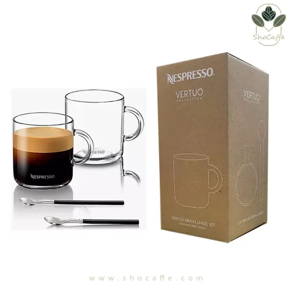 فنجان نسپرسو مدل ورتواسپرسو Vertuo Espresso-فنجان ونعلبکی از جنس شیشه سکوریت