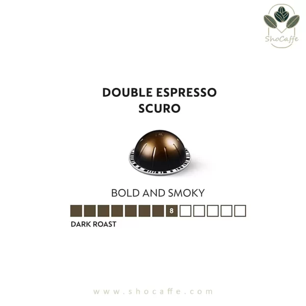 کپسول قهوه نسپرسو ورتو Double Espresso Scuro- با درجه تلخی 8