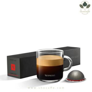 Orafio is a complex blend offering delicious caramel notes and beautiful roasted notes graced by a hint of acidity making this a luxurious coffee to drink. When enjoyed with milk, this blend becomes softened, giving way to sweeter caramel notes. Enjoy as Espresso Notes Caramel Bitterness 3 of 5 Acidity 1 of 5 Roastiness 3 of 5 Body 2 of 5 کپسول قهوه نسپرسو ورتو فورتادو دکف Fortado Decaffeinato